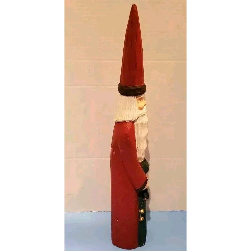 Santa Claus Christmas Holding Sack W/ Bells Attached Decor Figurine 19